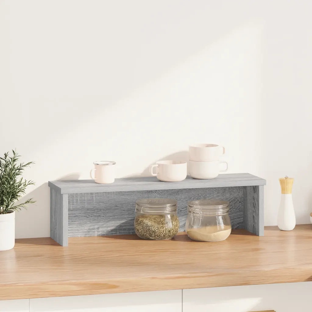 Mensola da cucina-Scaffale da Cucina Impilabile Grigio Sonoma 60x15x16 cm