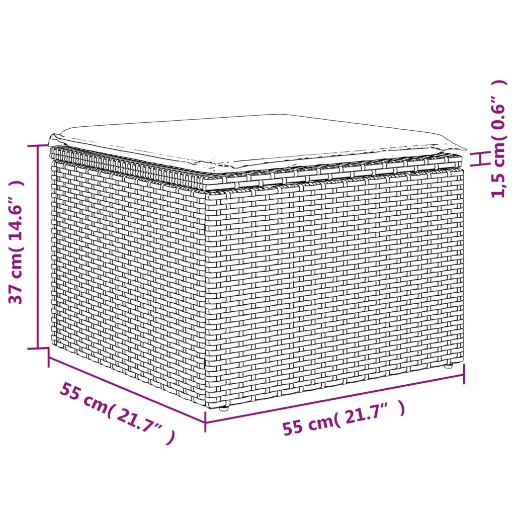 Set Divani da Giardino con Cuscini 7pz Nero Polyrattan 3226231
