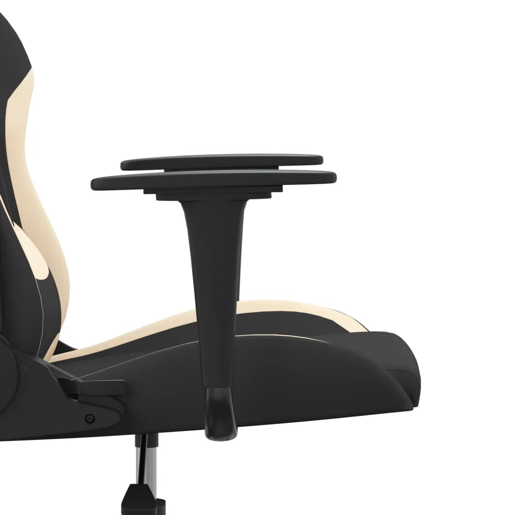 Sedia da Gaming Nero e Crema in Tessuto 345491