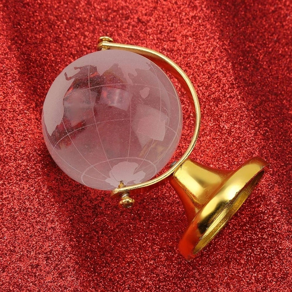 Trade Shop - Mappamondo Sfera Di Cristallo Terra Rotonda Globo Decorativa Ornamenti Vetro 5cm -