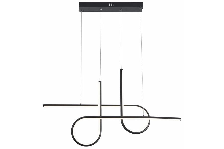 Lampada a sospensione Barrel LED 32W nera 2 anelli Reality