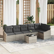 Set di divani con cuscino 7 pcs Grigio chiaro polyrattan 3346752
