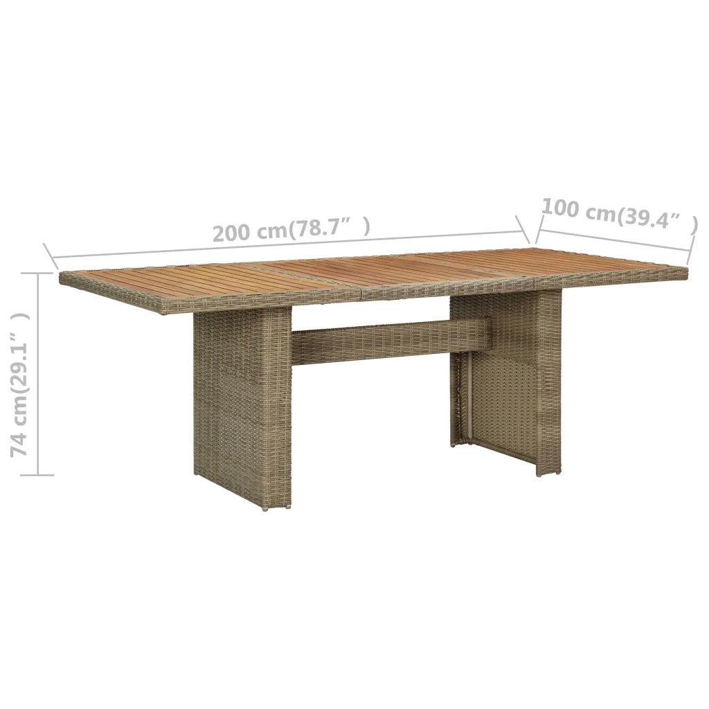 Set da Pranzo da Giardino 9 pz con Cuscini in Polyrattan 3057815