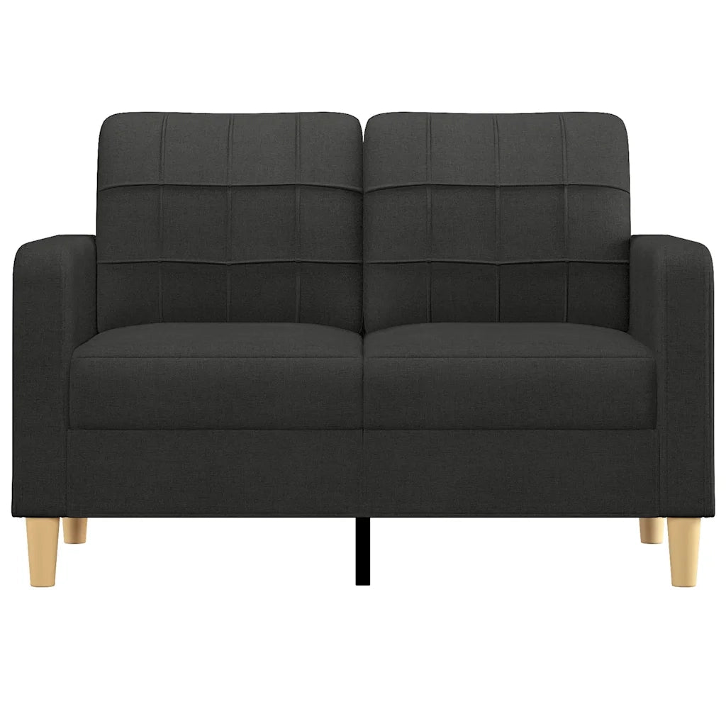 Divano a 2 Posti-Sofa 2 Posti Nero 120 cm in Tessuto 560442