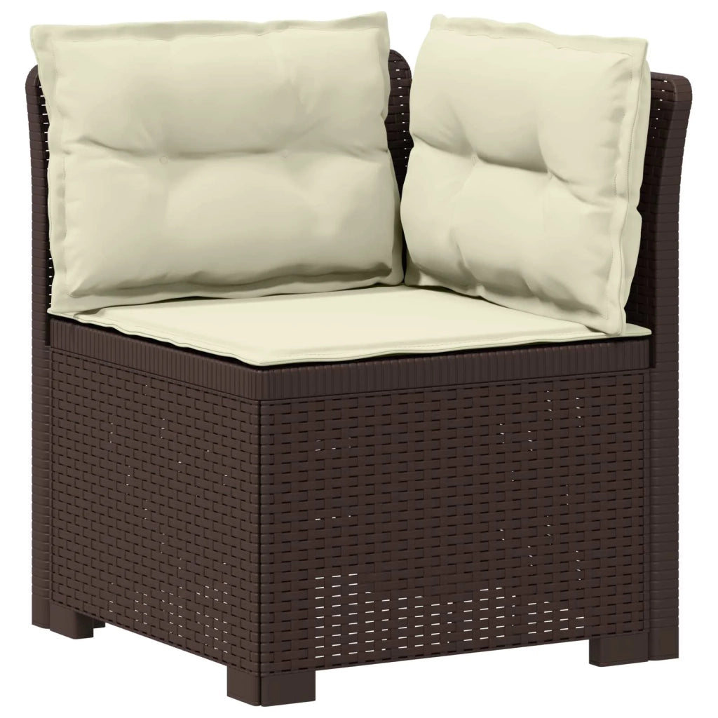 Divano da esterno-Divano da Giardino 3 posti con cuscini in look rattan PP 958166