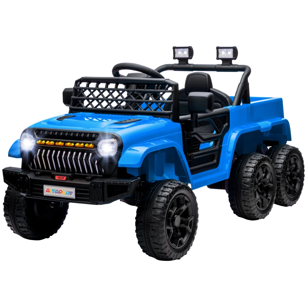 Auto elettrica per bambini con rimorchio e luci LED ¨C zephmum ¨C Blu