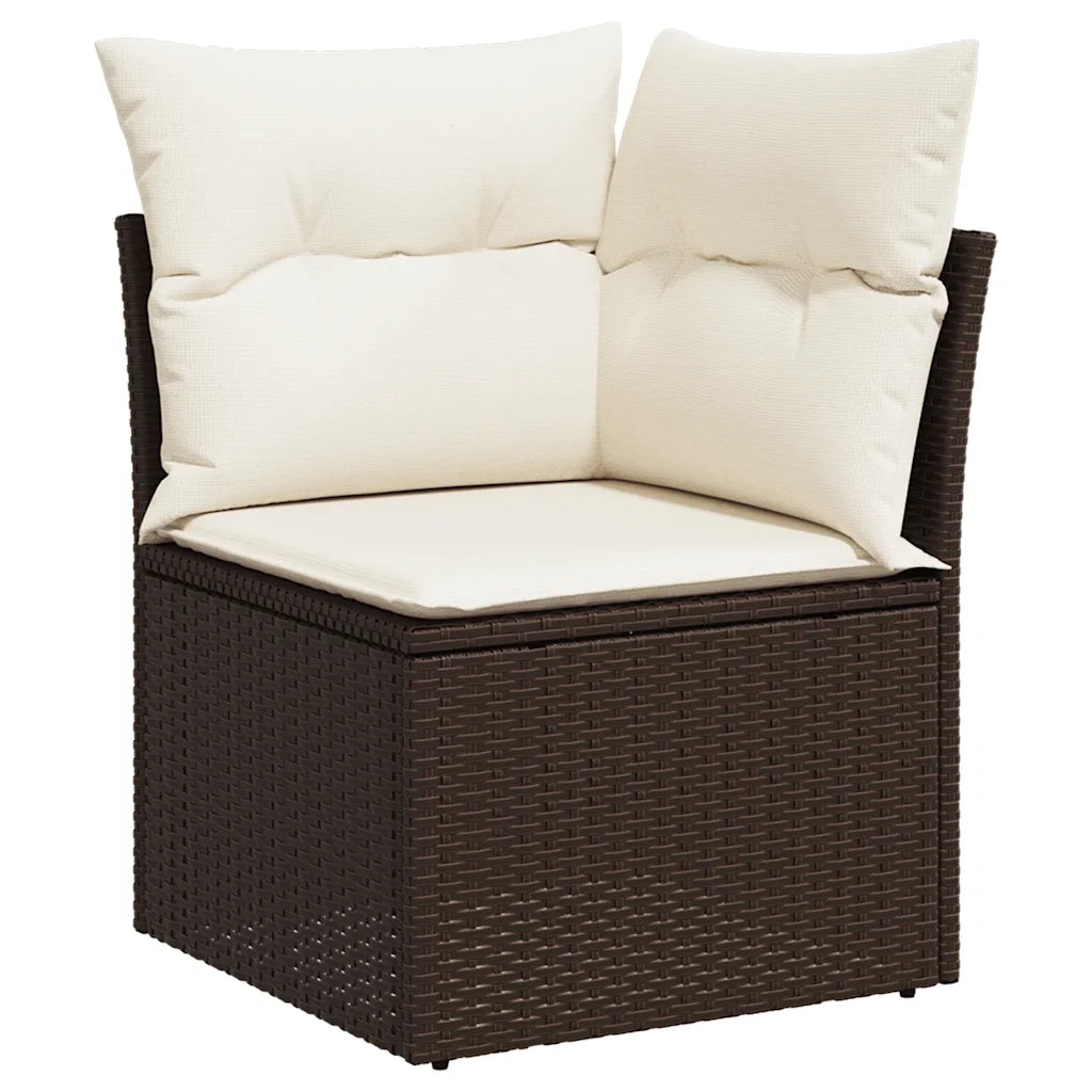 Set Divani da Giardino 9pz con Cuscini Marrone in Polyrattan 3268673
