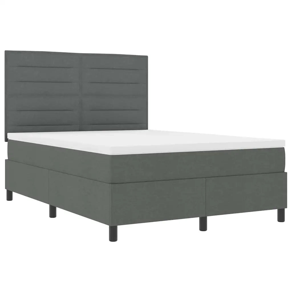 Letto a molle con materasso Grigio scuro 160 x 200 cm Tessuto
