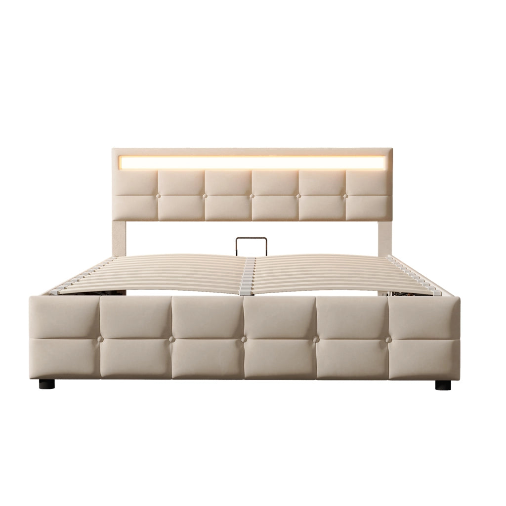 letto imbottito velluto olandese beige 180 x 200 cm