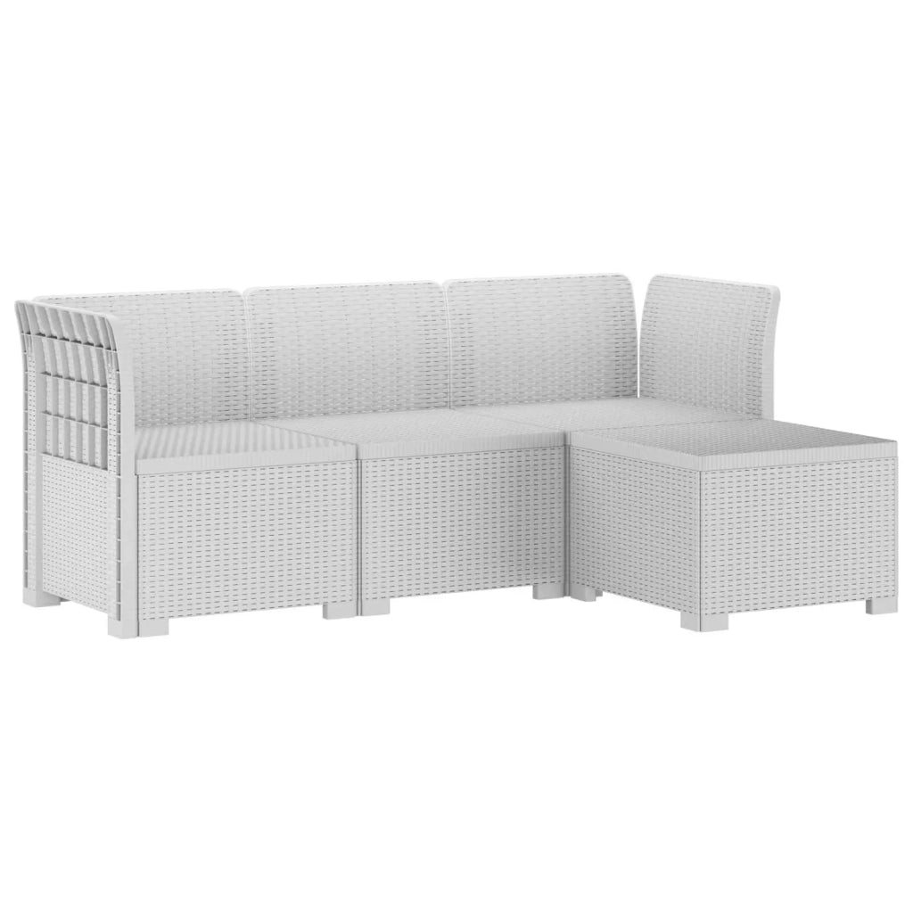 Divano da esterno-Divano da Giardino 4 posti aspetto rattan PP Bianco