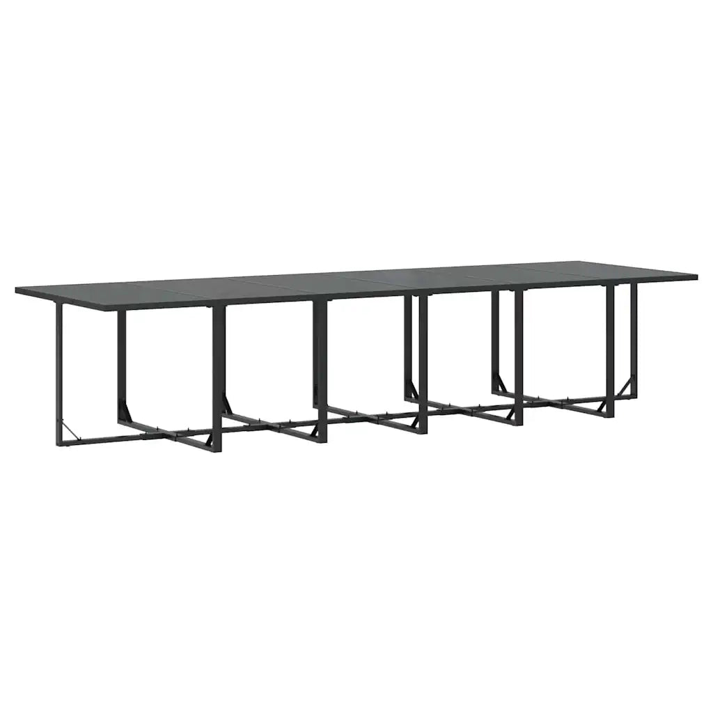 Set da Pranzo per Giardino 17 pcs Nero Acciaio 3335872