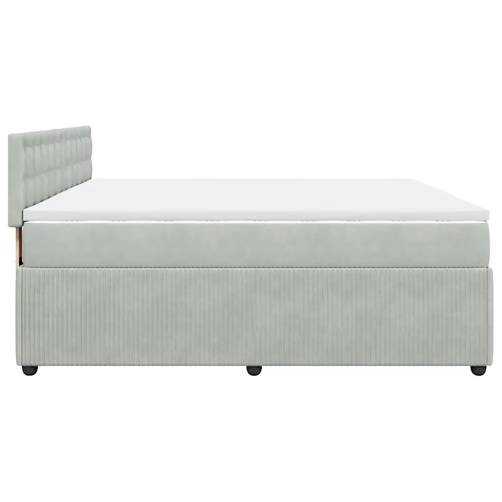 Giroletto a Molle con Materasso Grigio Chiaro 200x200cm Velluto