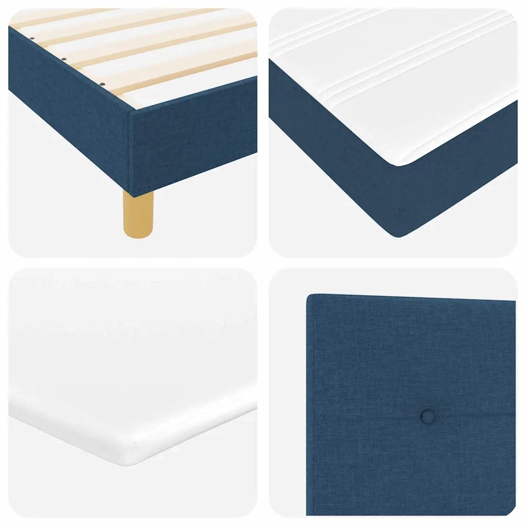 Letto a molle con cuscino con testiera Blu 100 x 200 cm Tessuto 3338901