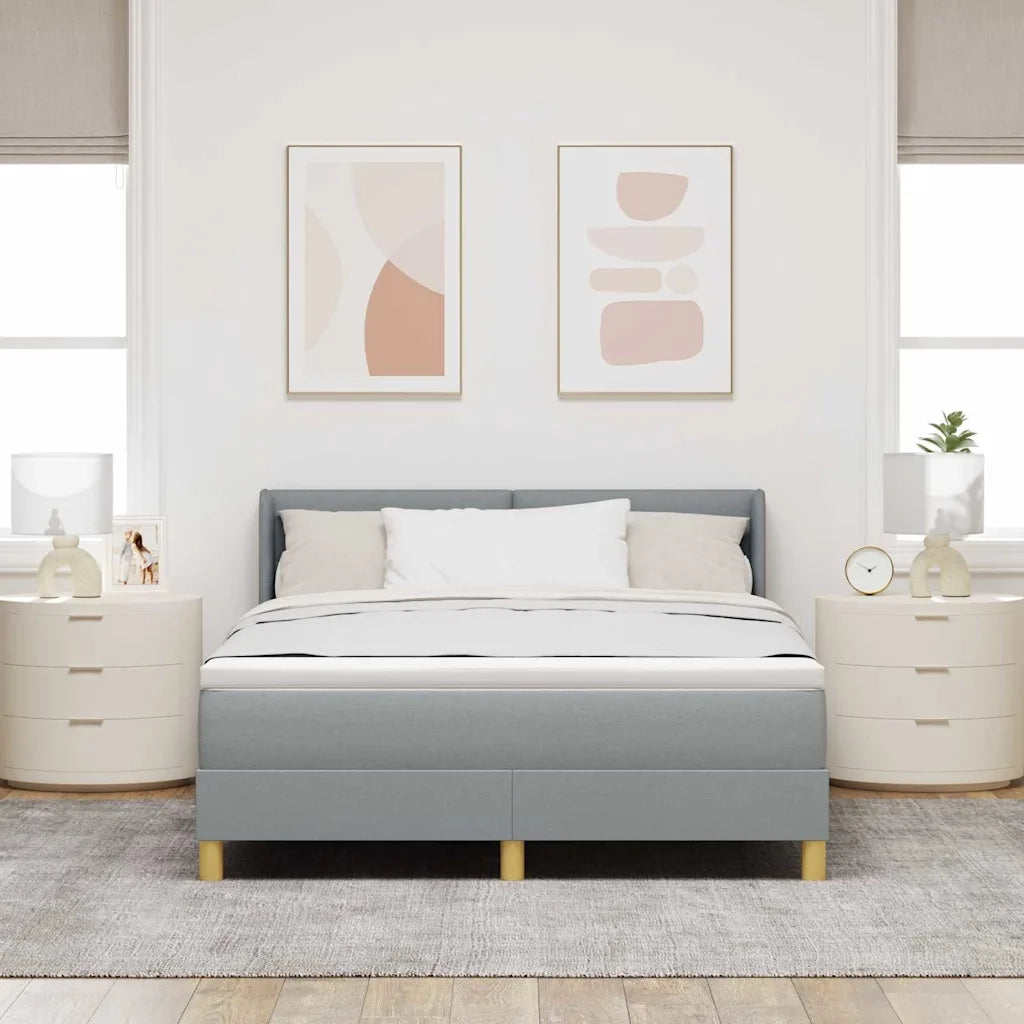 <strong>Letto a Molle< / strong> Grigio chiaro 140 x 200 cm