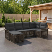 Set Divano da Giardino 6 pz Grigio polyrattan 3434897