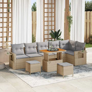 Set Divano da Giardino 9 pcs Beige polyrattan 3361767