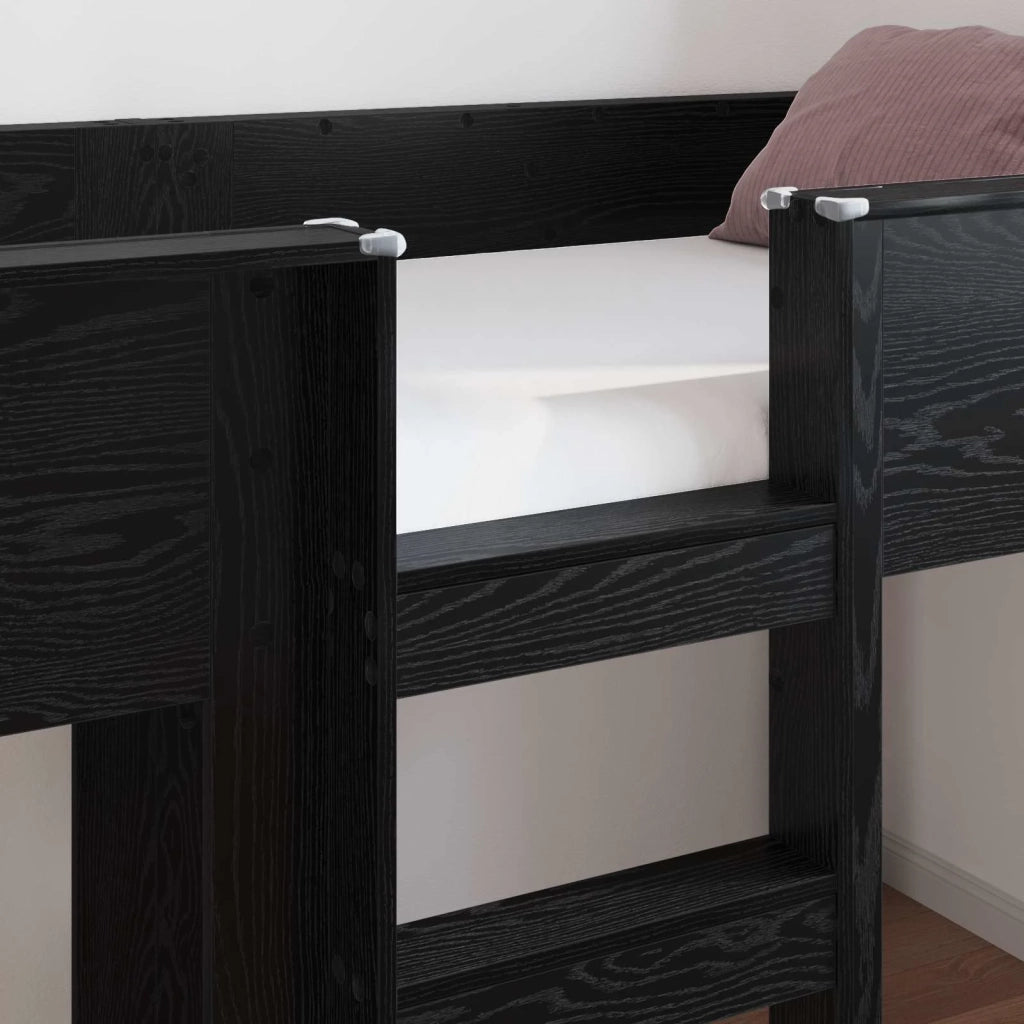 Letto a Castello per Bambini Rovere Nero 100 x 200 cm