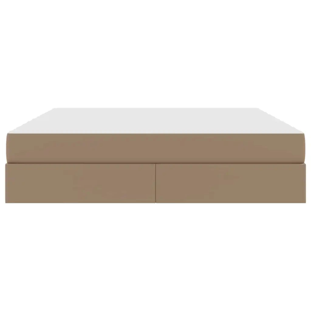 Letto con contenitore e materasso 2 pcs Cappuccino Pelle 3399623