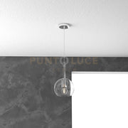 SOSPENSIONE CROMO 1 LUCE PICCOLA TRASPARENTE 1155CR-SP-TR