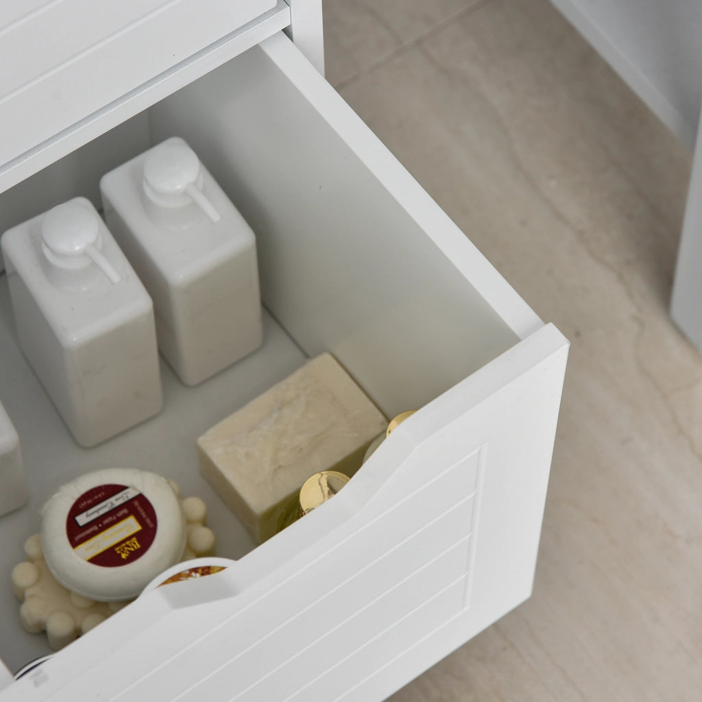 Mobile Bagno con Anta e Cassetti ¨C Minimal ¨C Bianco 30x30x89 cm