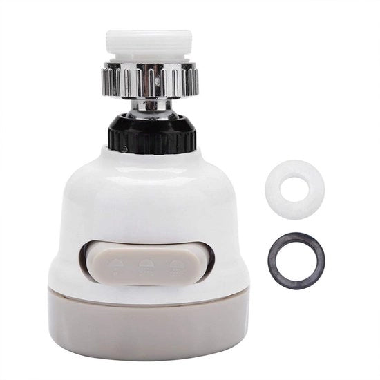 Filtro per rubinetto 3 modi - 360° girabile - bocchetta di rubinetto regolabile - alta portata d'acqua - ABS/silicone/raccordo in acciaio inossidabile - formato compatto - accessorio per rubinetto