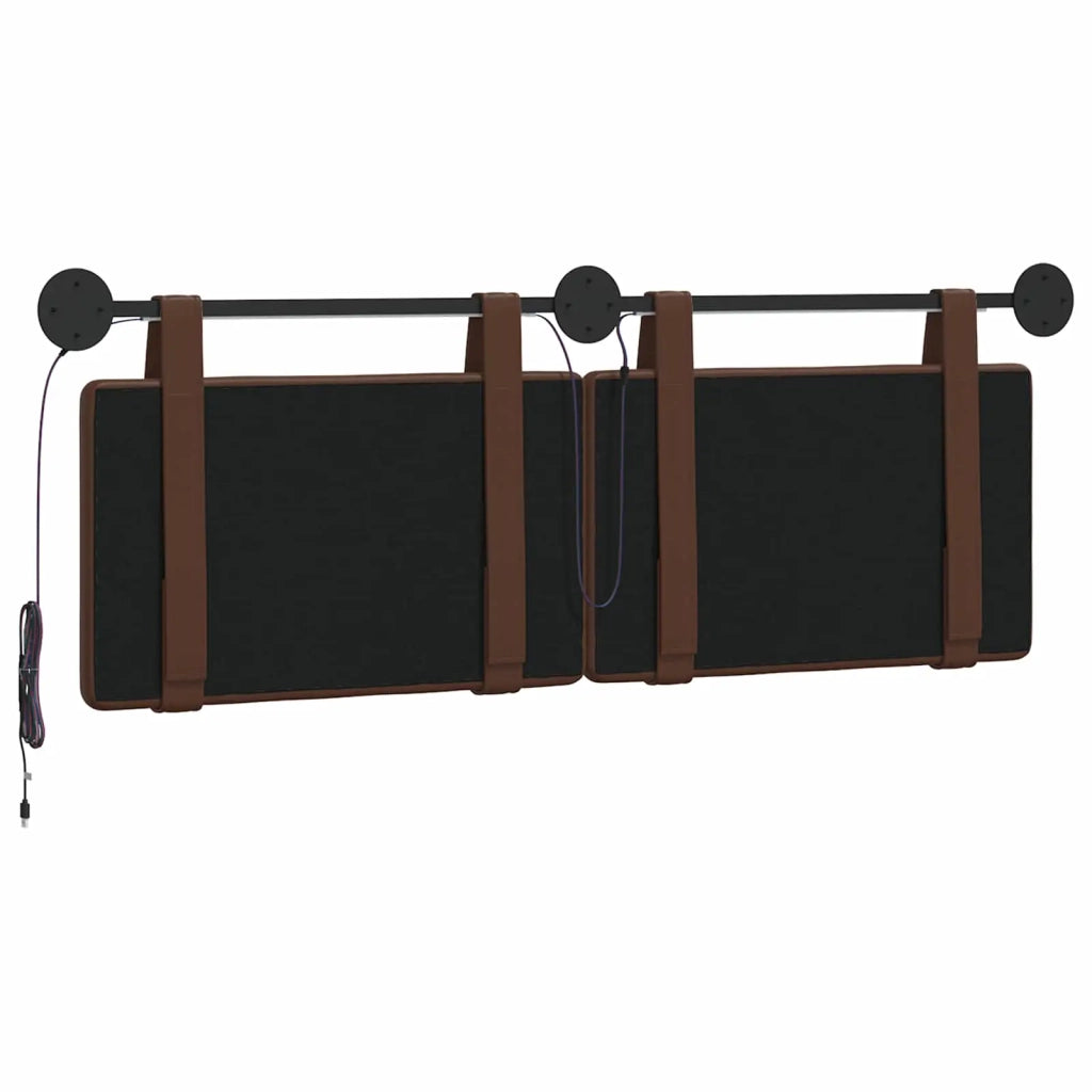 Testiera sospesa Con luce LED Marrone Similpelle 3424180