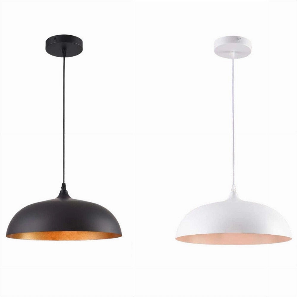 Trade Shop - Lampadario A Sospensione Soffitto E27 Ferro Paralume Moderno Elegante Cupola B90 -