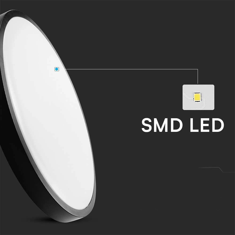Plafoniera LED V-TAC 18W 25cm IP44 nera 4000K soffitto
