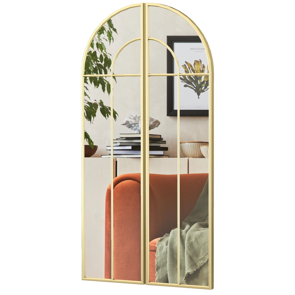 Specchio da Parete Arco Dorato ¨C Xylo ¨C 2 Pezzi 30x120 cm