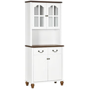 Credenza Cucina ¨C Minimal ¨C Bianco e Marrone 76x38x182 cm