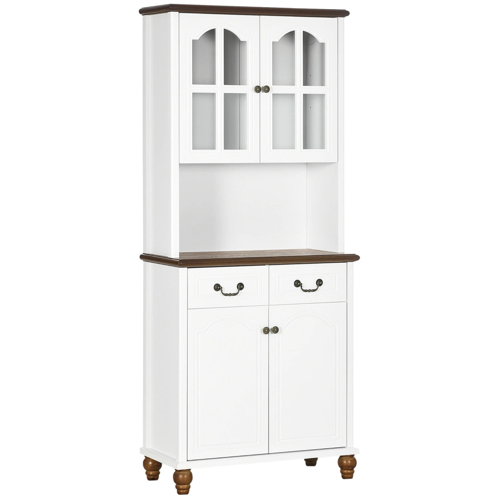 Credenza Cucina ¨C Minimal ¨C Bianco e Marrone 76x38x182 cm