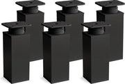 Set di Supporti per Mobili Adattabili a Tempo Indeterminato da 6 con Design Tattile in Nero Scuro