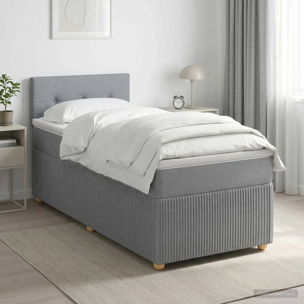 Letto box spring con materasso Grigio Chiaro 90 x 200 cm 3451377