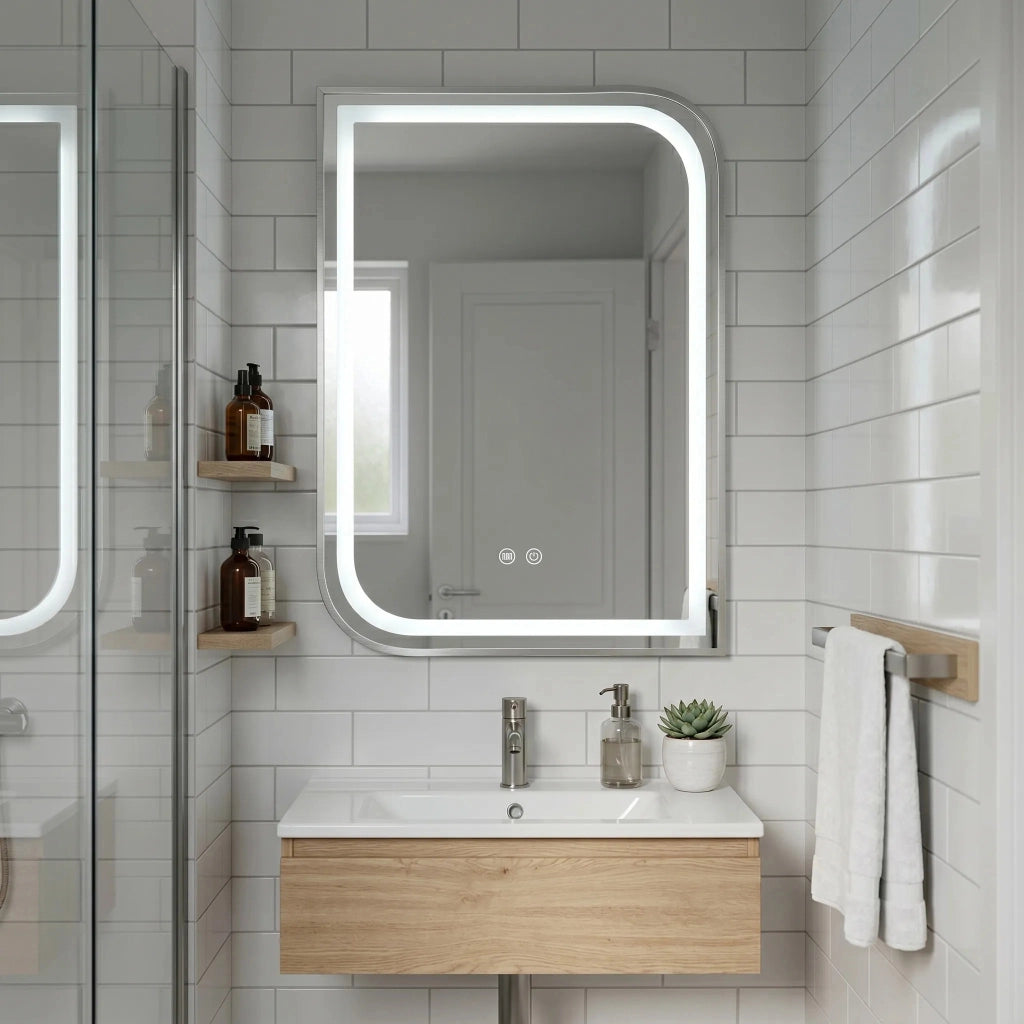 Specchio Led Zone 80x60 Brush Nickel