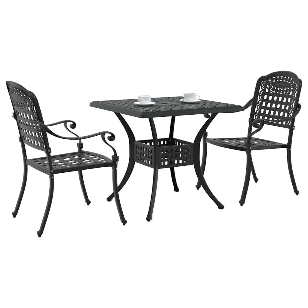 Set di Tavolo da Giardino 3 pcs Nero Alluminio pressofuso 3334725