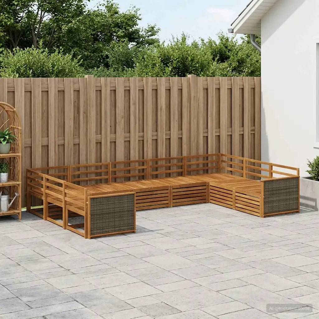 Set di divani da esterno 9 pcs Naturale 3383827