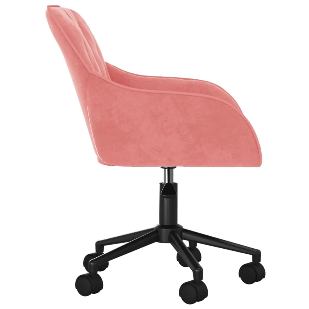 Sedia girevole da ufficio/sedia da studio/sedia per computer in velluto rosa 02_0024171