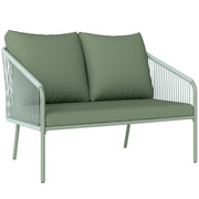 Divano da giardino 2 posti ¨C Minimal ¨C polyrattan, cuscini, verde, 112x72x76cm