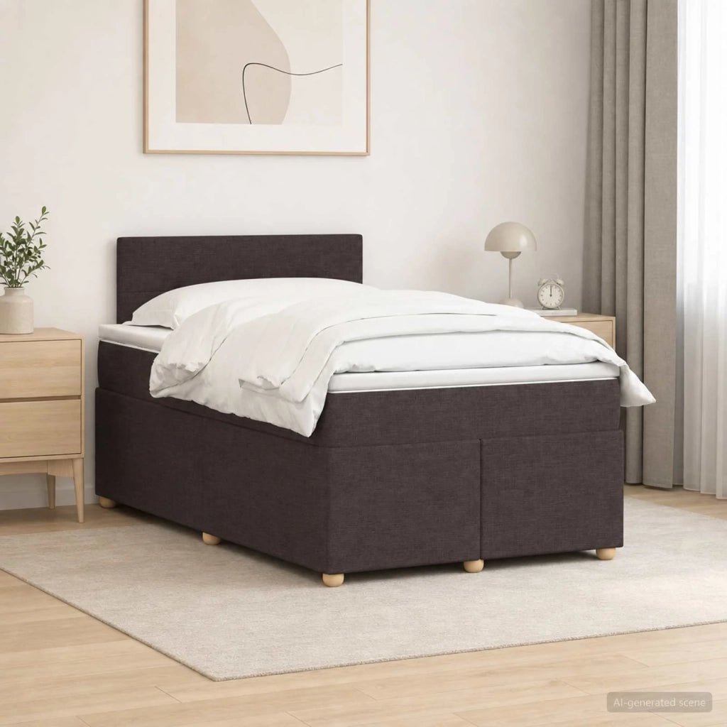 Letto box spring con materasso Marrone Scuro 120 x 190 cm 3452376