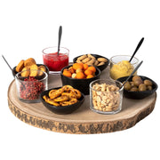 Trade Shop - Set Antipastiera Da 14 Pezzi Base In Legno Con Coppette Bicchieri E Cucchiaini -