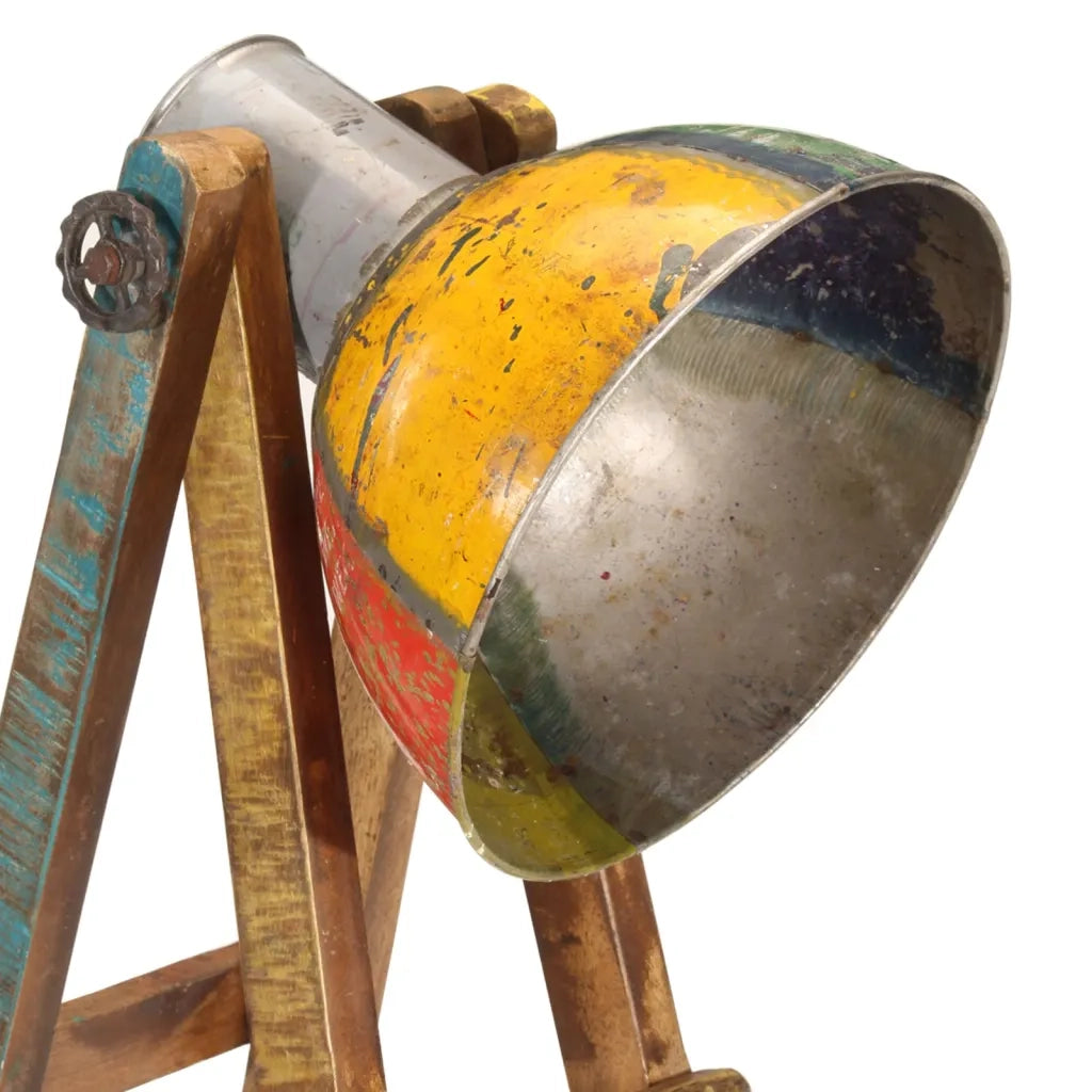 Lampada da Terra Multicolore E27 in Legno Massello di Mango 345037