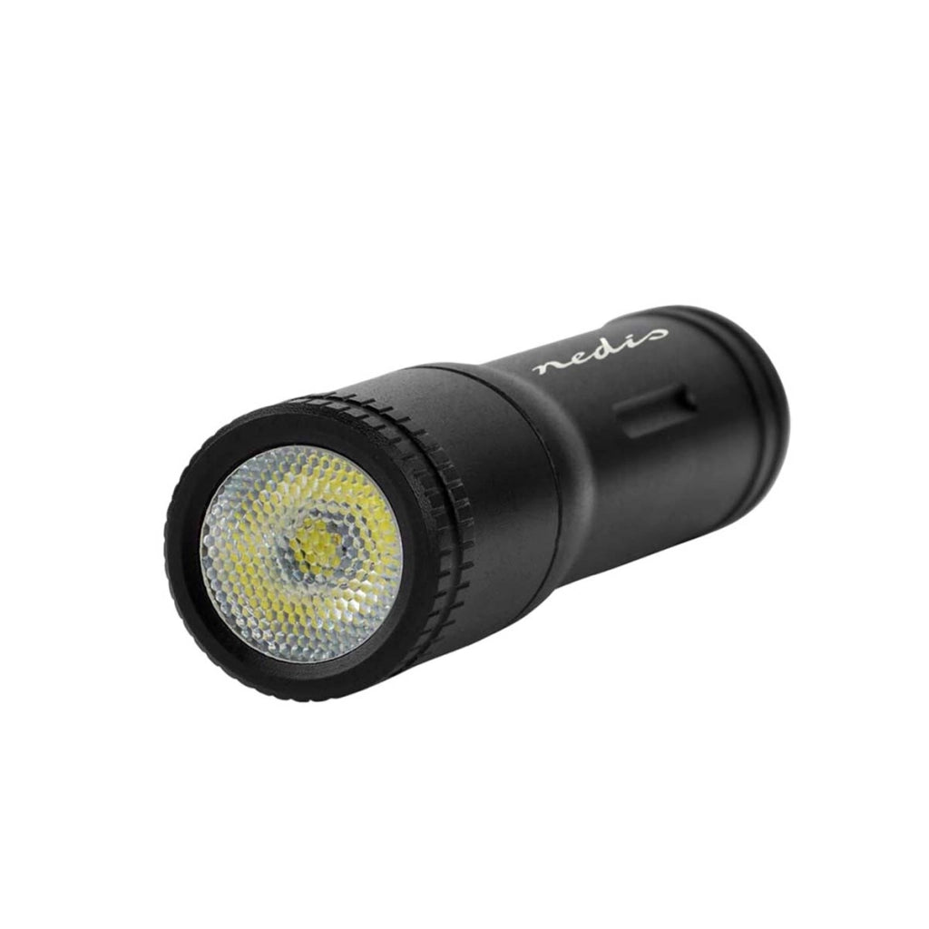 Torcia LED 100 Lumen Portata 35 m Impermeabile IPX4 Nero Nedis
