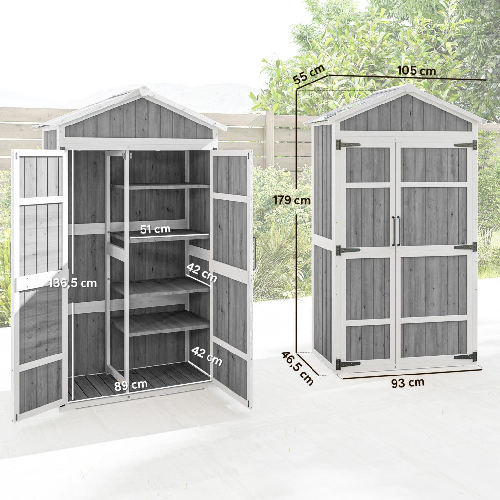 Armadio da Giardino ¨C Minimal ¨C Grigio 105x55x179cm