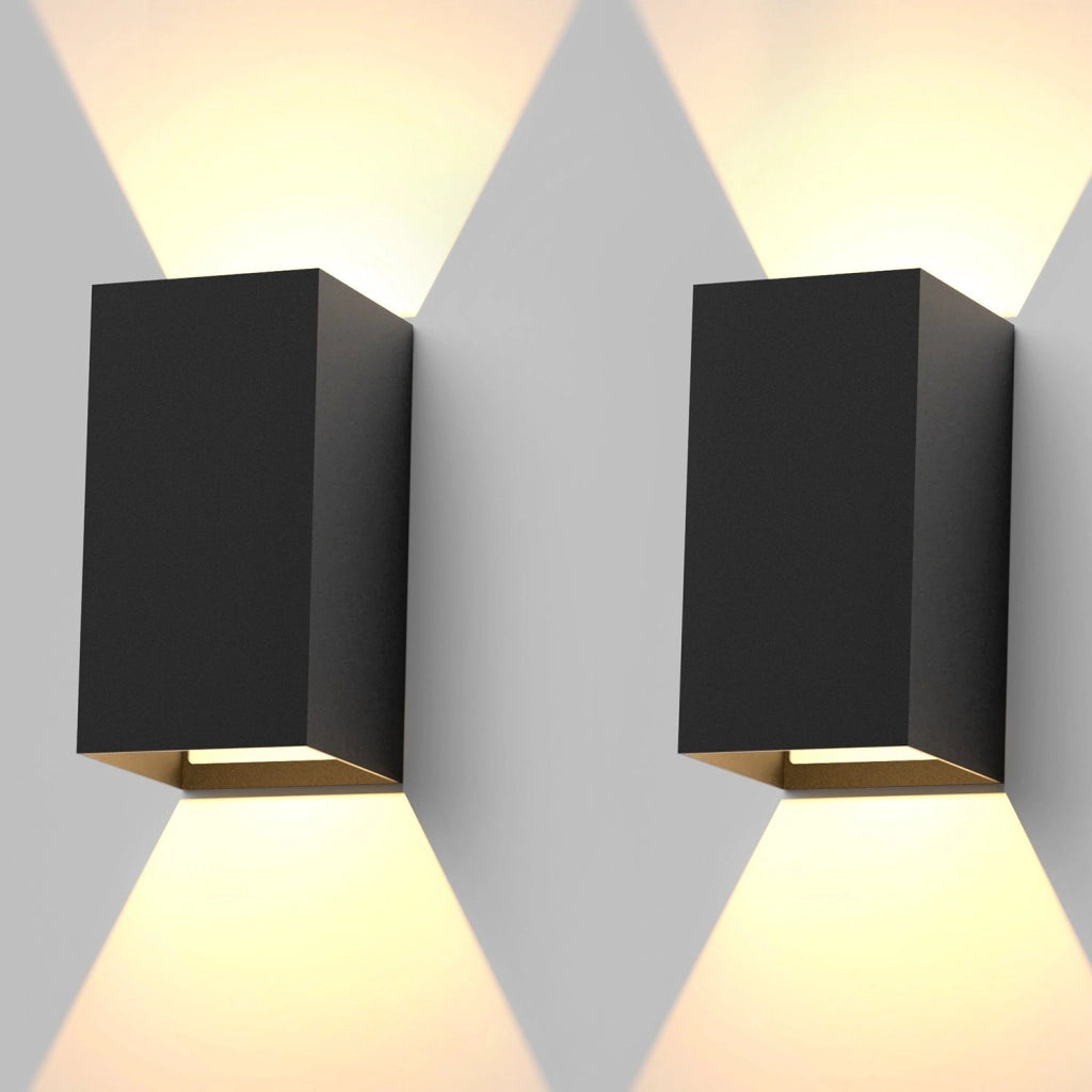 ZMH Applique a LED nera Lampada da parete moderna per esterni e camera da letto