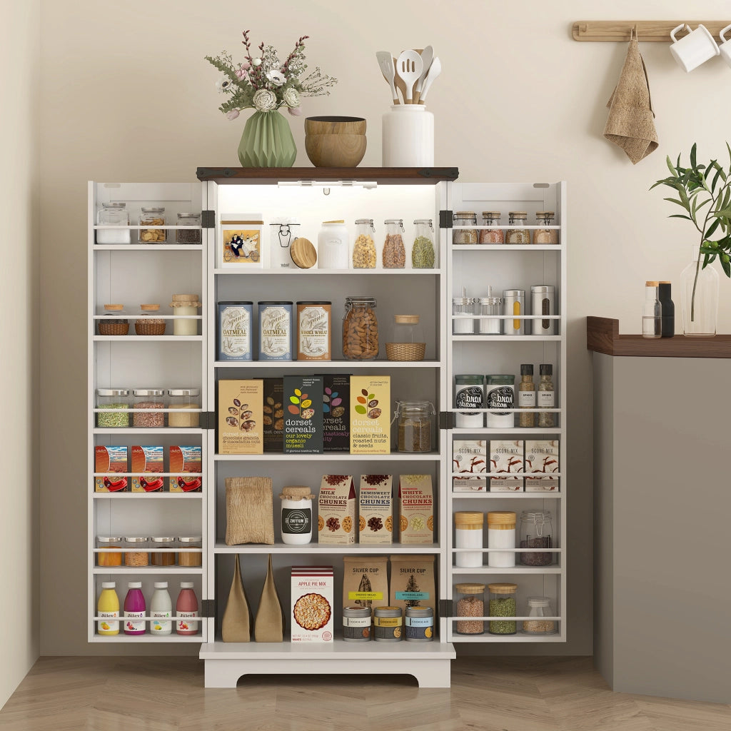 Buffet cucina con 12 ripiani e ante ¨C Minimal ¨C 60x40x120 bianco