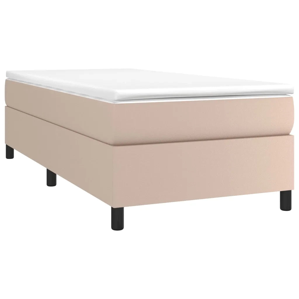 Struttura Letto a Rete a Molle Cappuccino 100x200 cm in Similpelle 3121034