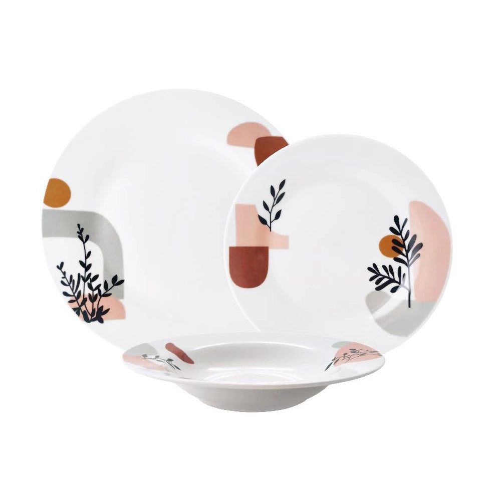 Servizio di Piatti da Tavola in Ceramica Trend Maiorca 18 Pezzi