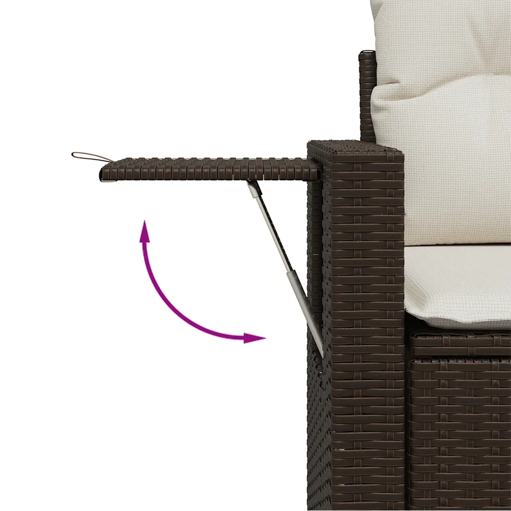 Set Divani da Giardino 7 pz con Cuscini Marrone in Polyrattan 3220202