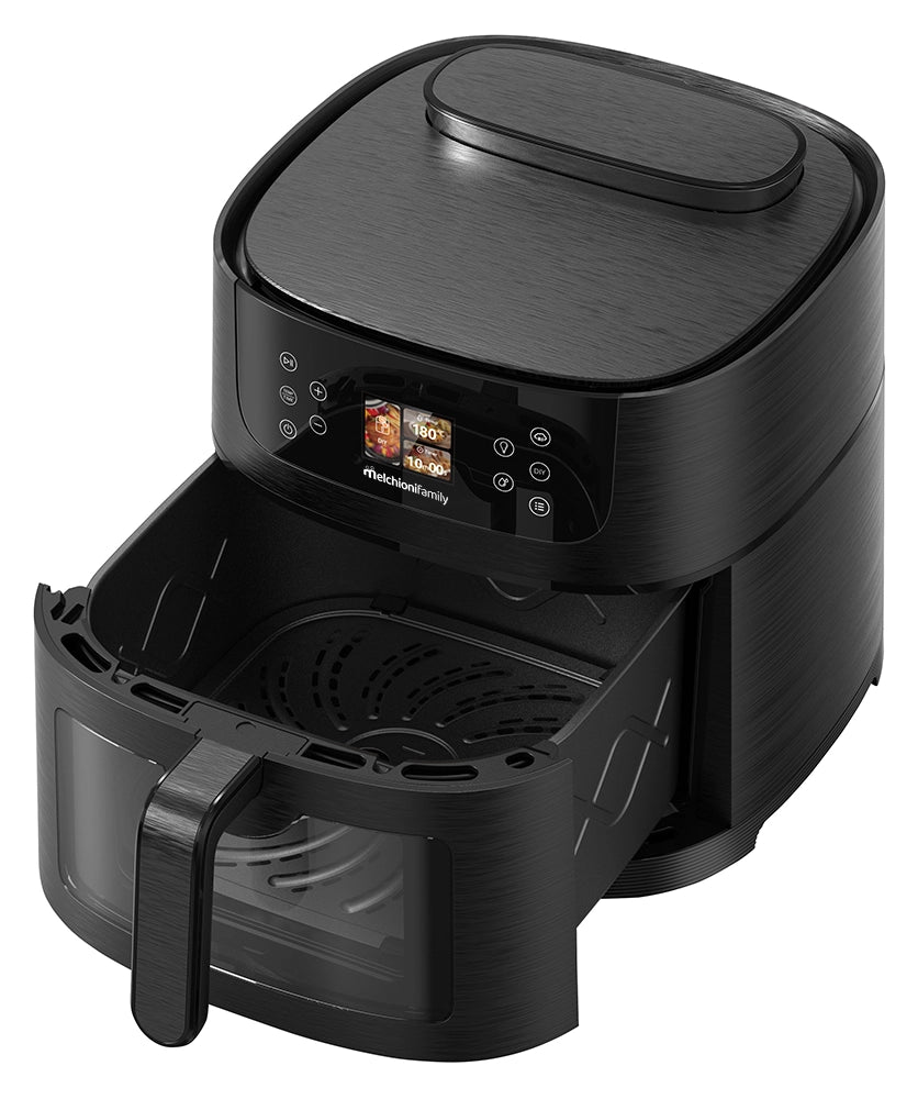 Friggitrice ad Aria Melchioni Family DORA 8L con Intelligenza Artificiale, Funzione Vapore Soft e 24 Programmi Automatici