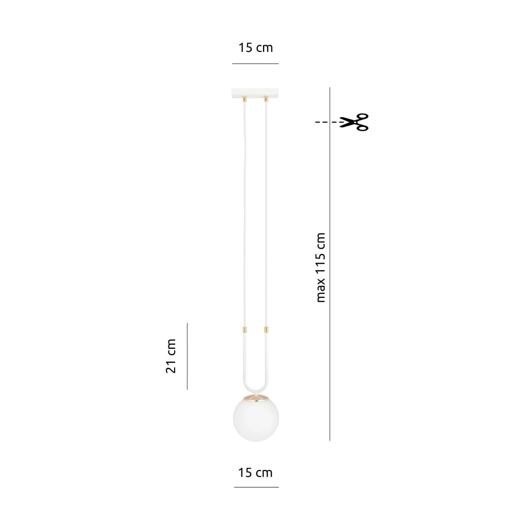 Lampada a sospensione Emibig Glam bianca E14 Ø15cm